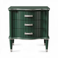 Groene nachtkast met drie lades van hout en metaal 60 x 40 x 70cm