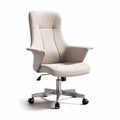 Bureau stoel met verstelbare hoogte in lichtbeige stof 70 x 60 x 100cm