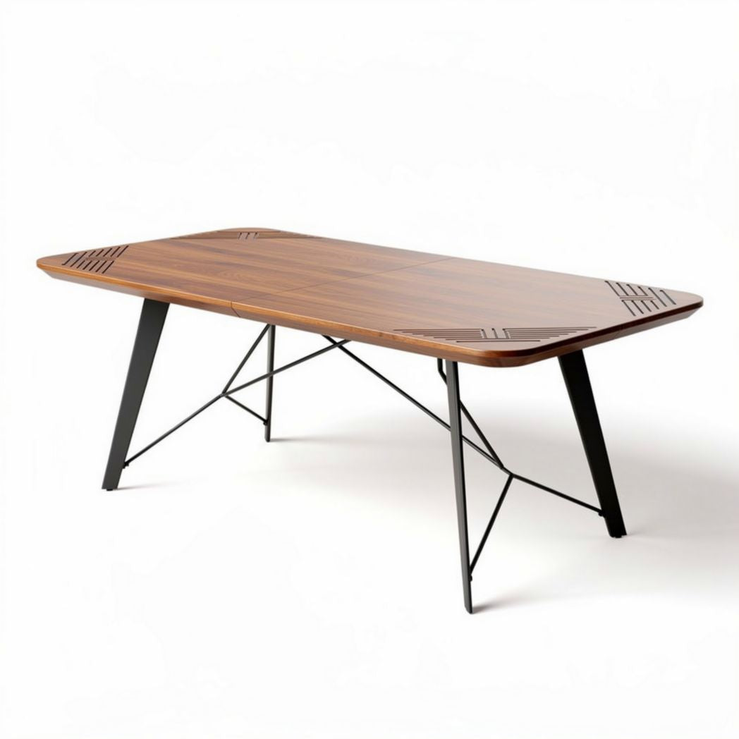 Eettafel van hout met metalen poten 180 x 90 x 75cm voor moderne interieurs
